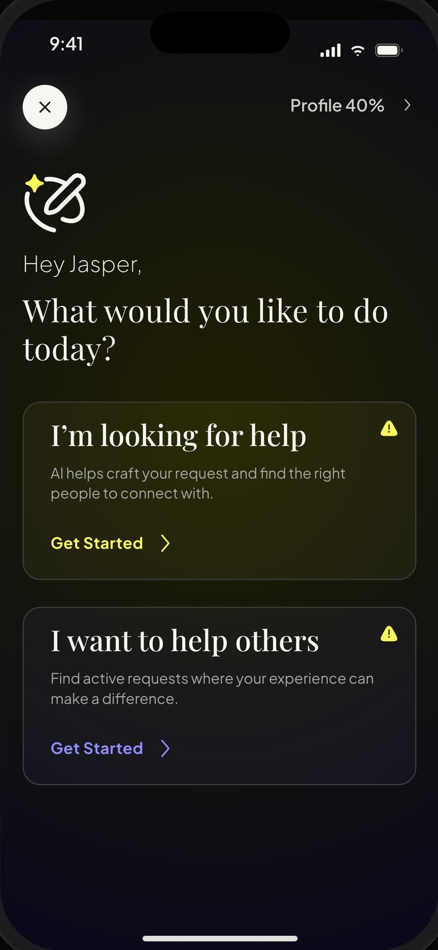 AI home: I’m looking for help / I want to help others