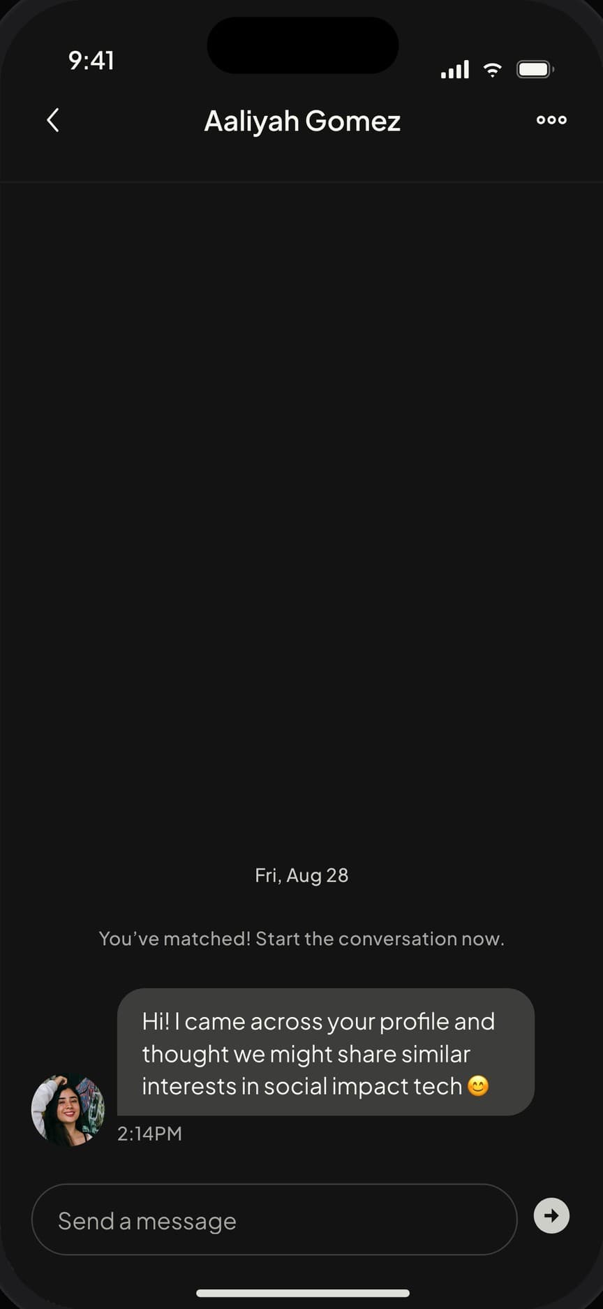 A 1:1 conversation after a match