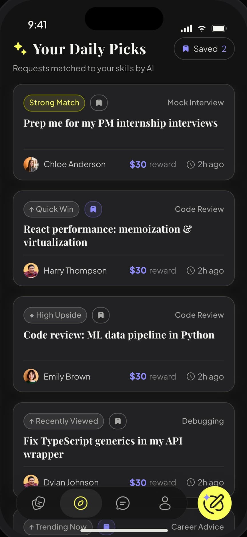 Your Daily Picks: requests matched to my skills by AI