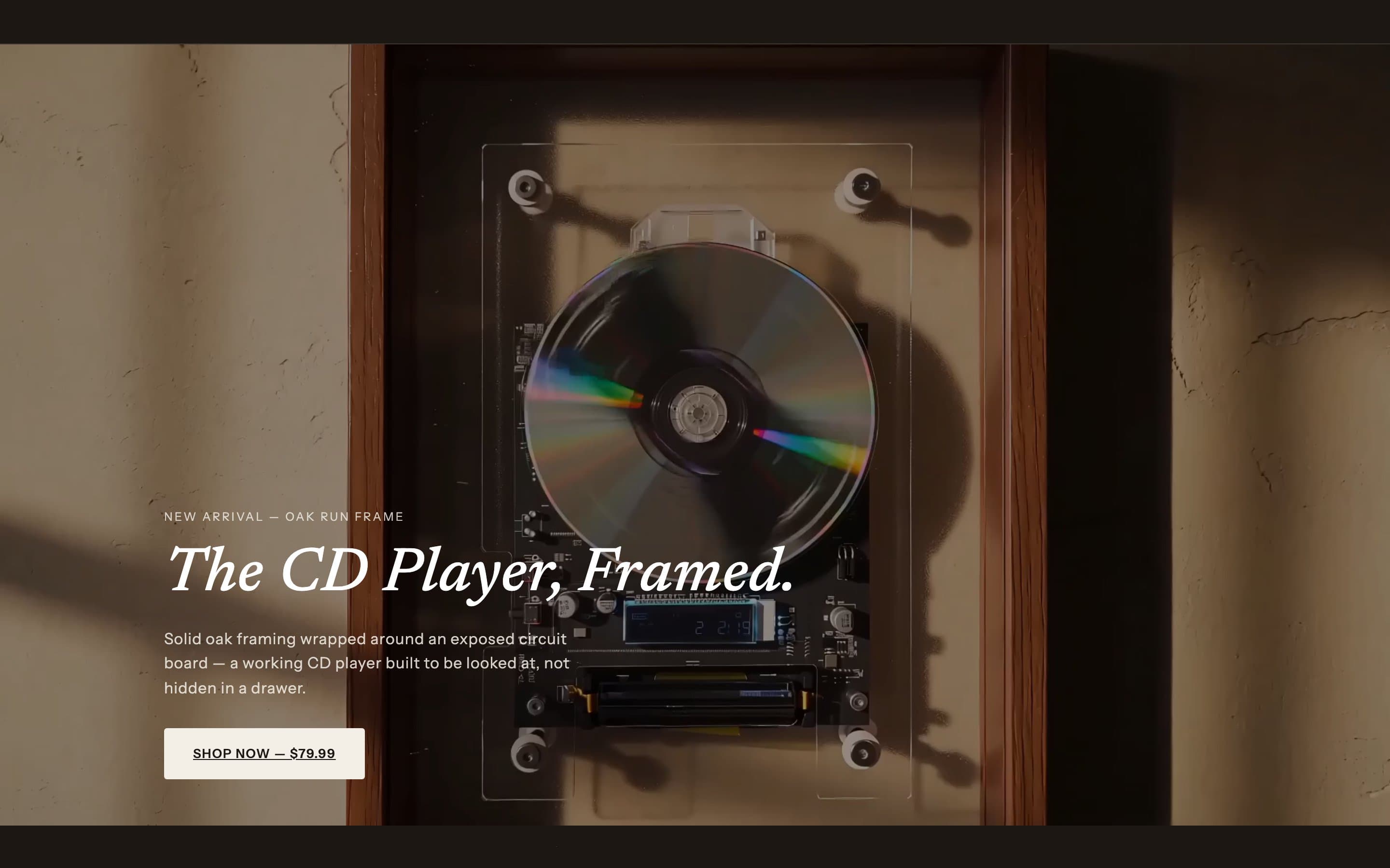 Memorytone homepage: The CD Player, Framed