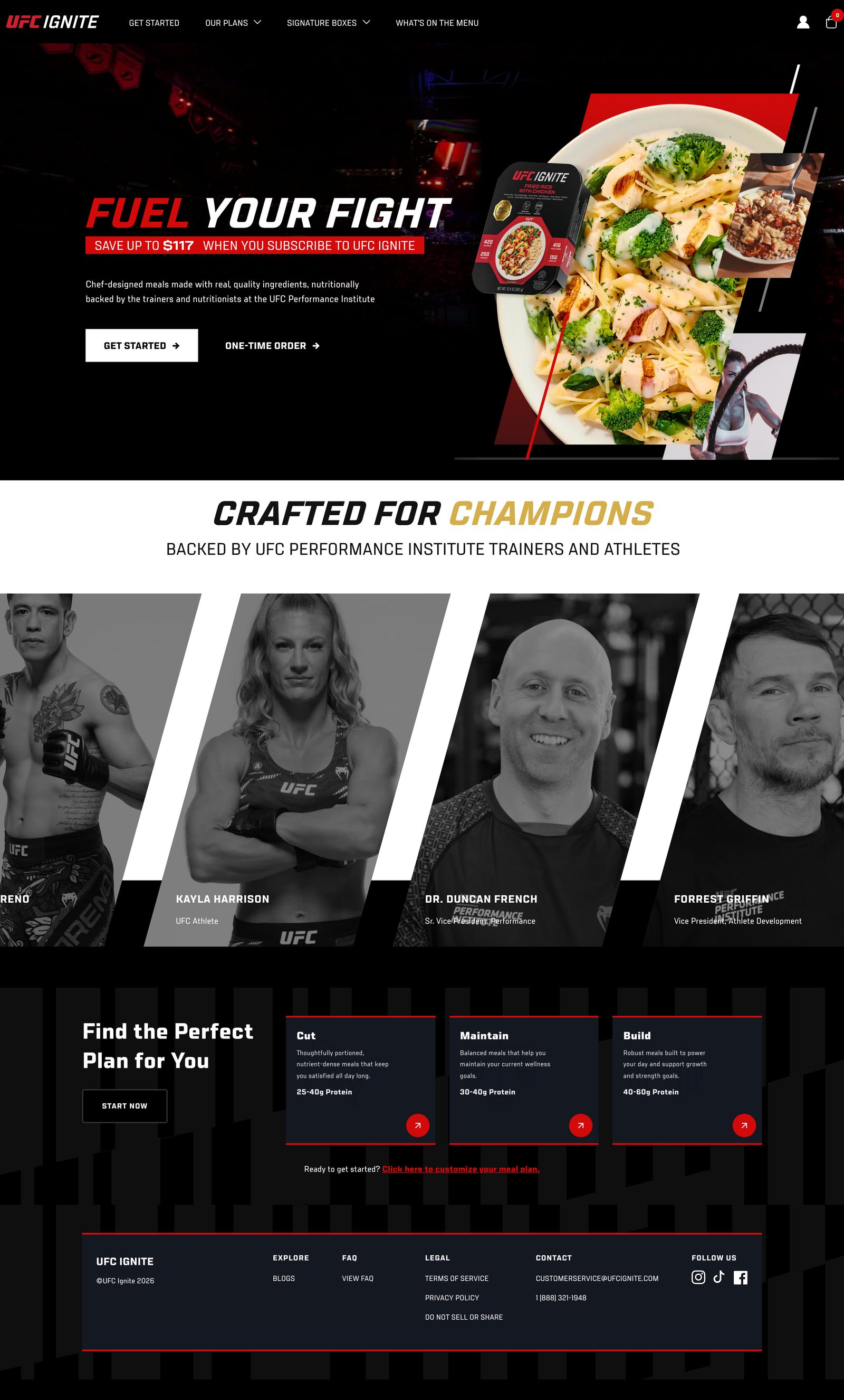 UFC Ignite storefront, top to bottom